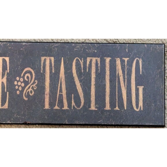 Wine Tasting Wood Plaque Grape Winery Rustic Sign 18 x 6-in Brown Gold Gift - Picture 4 of 5